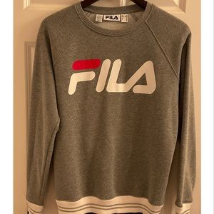 FILA Crewneck Logo Sweatshirt - Size Medium - Grey